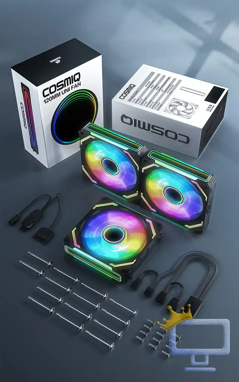 ASIAHORSE COSMIQ ARGB 120mm Daisy Chain PWM Fan 3-Pack