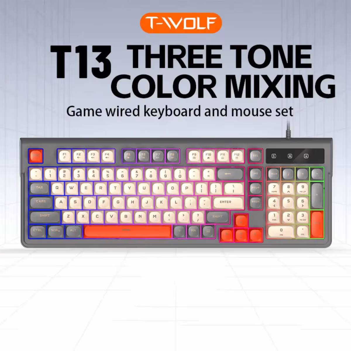T-WOLF T13 Gray Gaming Keyboard