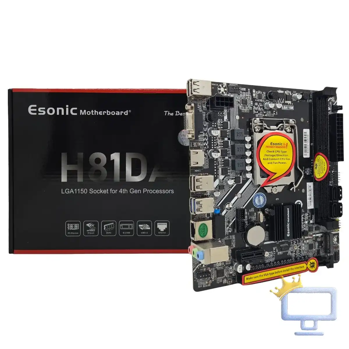 Esonic H81DA DDR3 Intel 4th Gen NVME Support M-ATX Motherboard